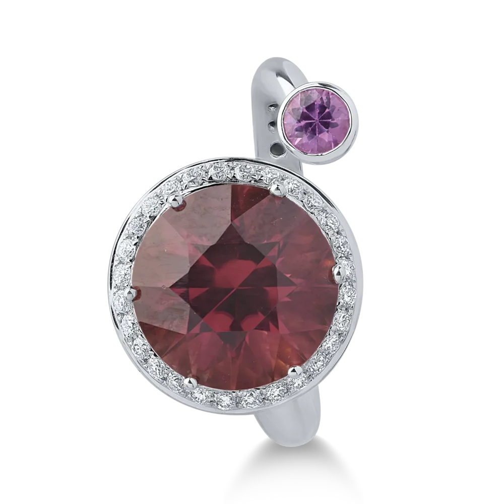 Inel din aur alb cu pietre pretioase si semipretioase de 4.56ct - imagine 3