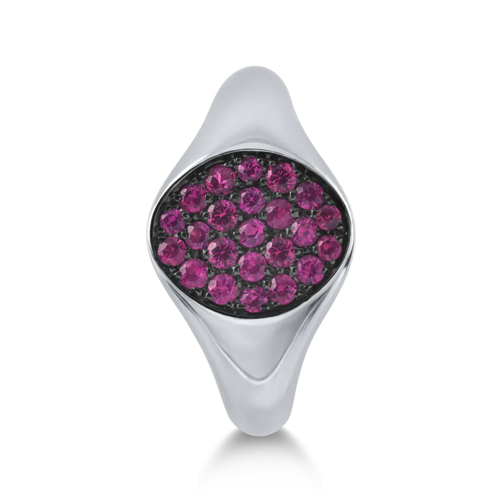 Inel din aur alb cu rubine de 0.4ct - imagine 2