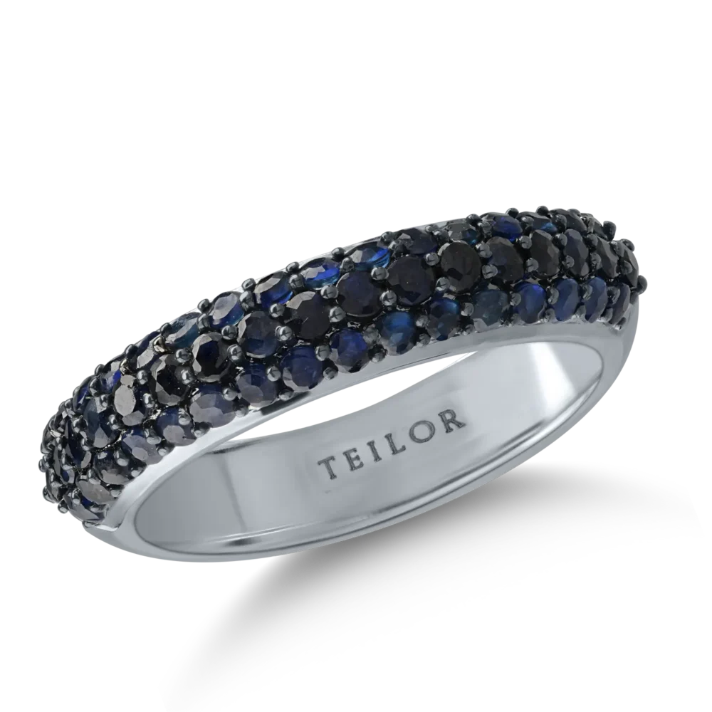 Inel din aur alb cu safire de 1.33ct