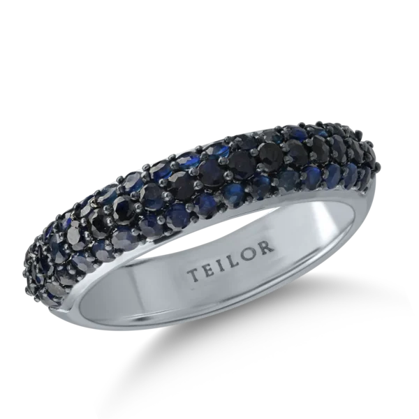 Inel din aur alb cu safire de 1.33ct