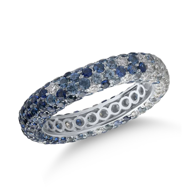 Inel din aur alb cu safire de 2.77ct si diamante de 0.78ct