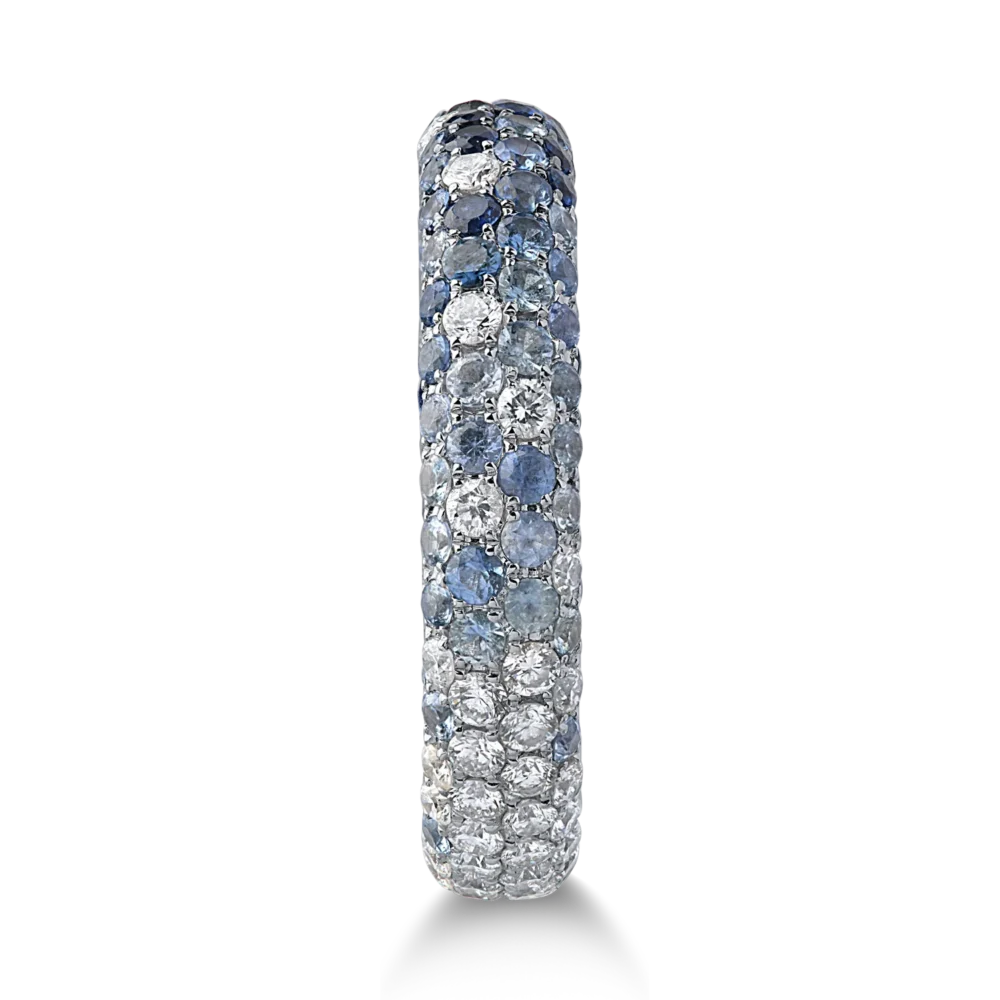 Inel din aur alb cu safire de 2.77ct si diamante de 0.78ct - imagine 3