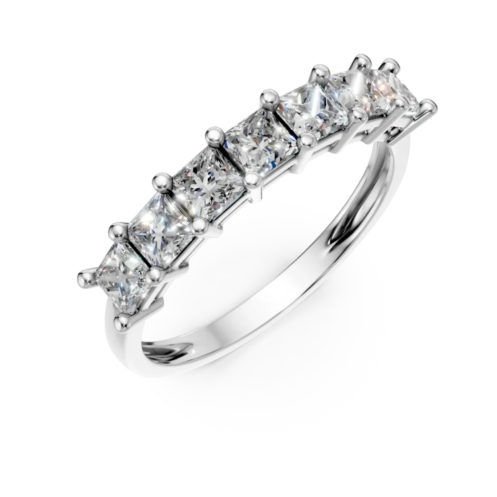 Inel din aur alb cu zirconii microsetting