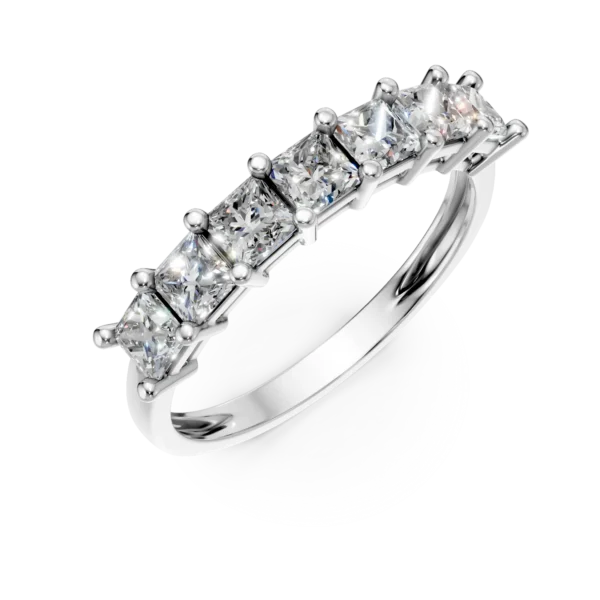 Inel din aur alb cu zirconii microsetting