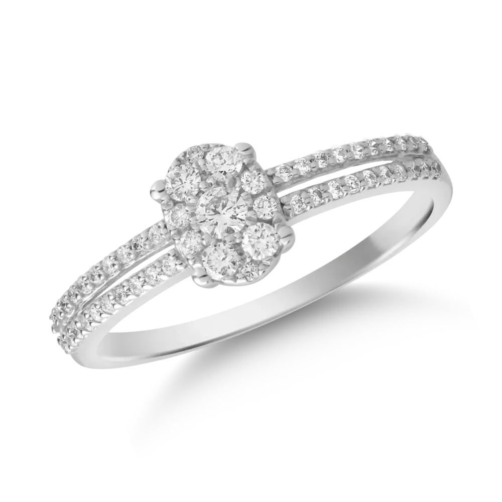 Inel din aur alb cu diamante de 0.316ct
