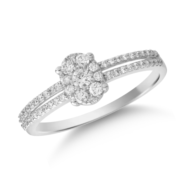 Inel din aur alb cu diamante de 0.316ct