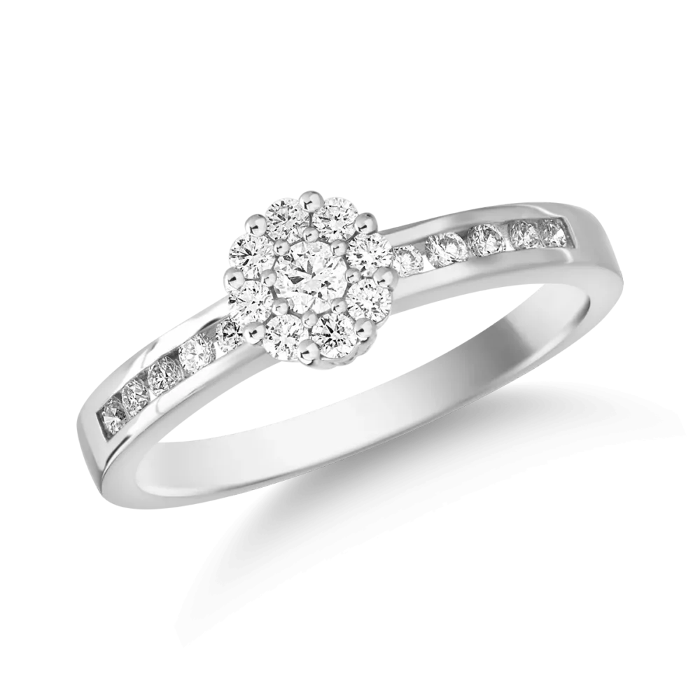 Inel din aur alb cu diamante de 0.34ct