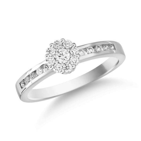 Inel din aur alb cu diamante de 0.34ct