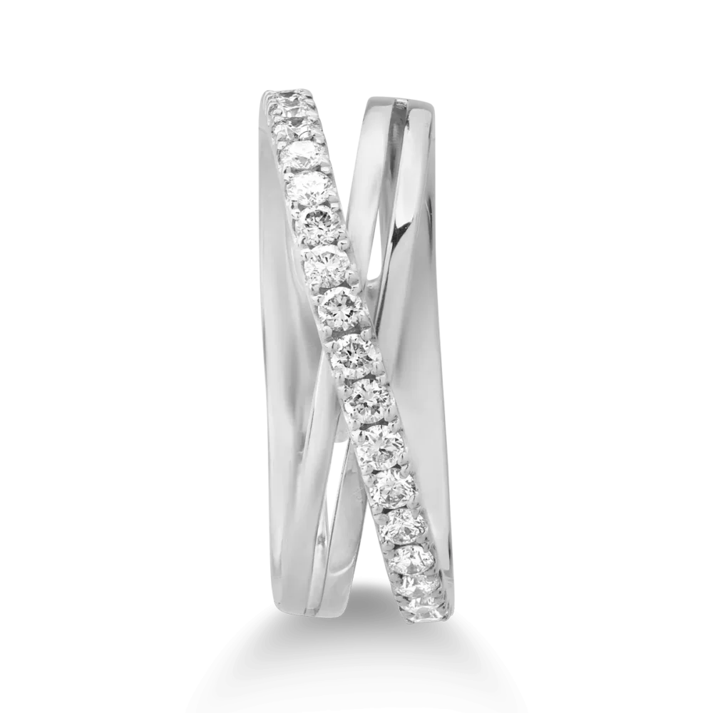 Inel din aur alb cu diamante de 0.47ct - imagine 3