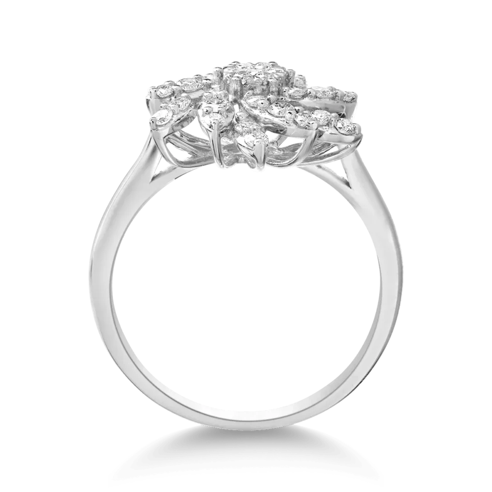 Inel din aur alb cu diamante de 0.5ct - imagine 2