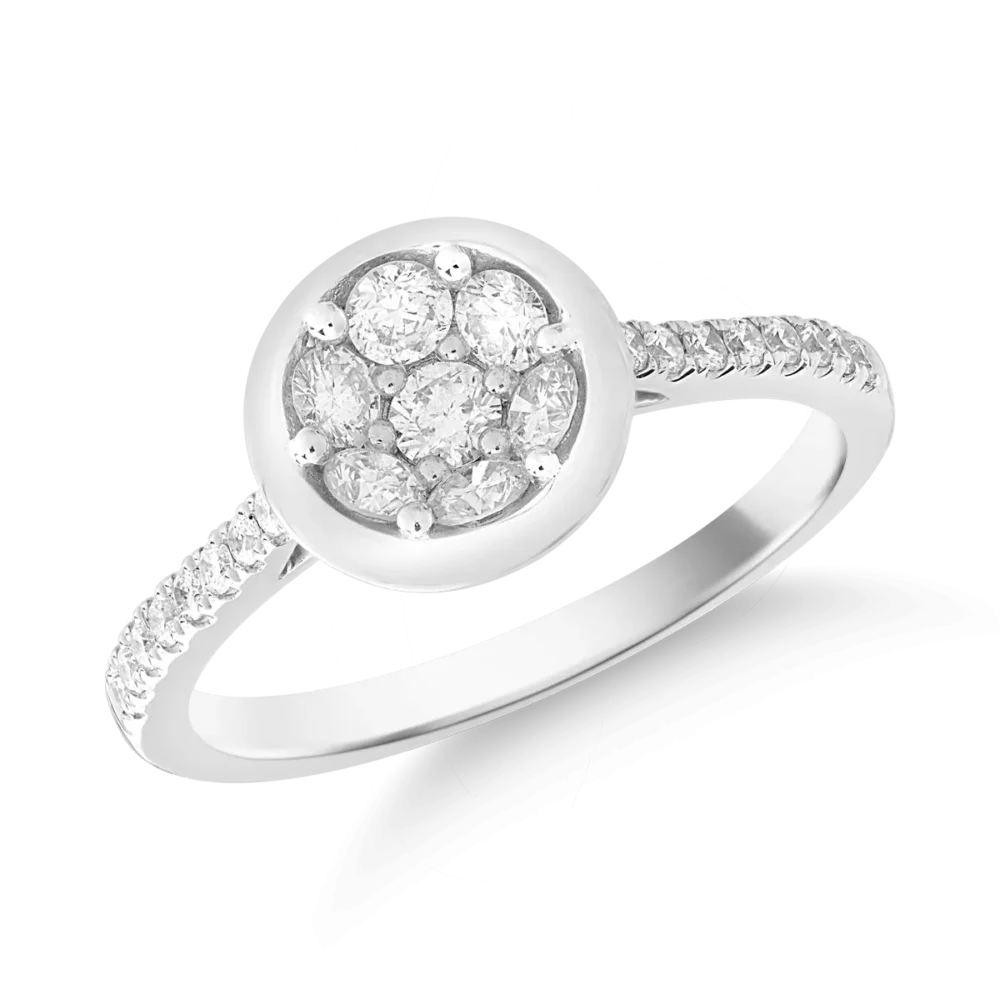Inel din aur alb cu diamante de 0.61ct