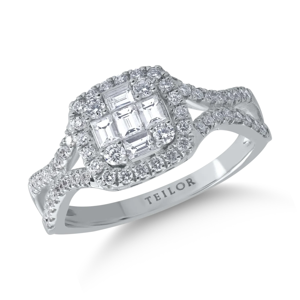 Inel din aur alb cu diamante de 0.67ct