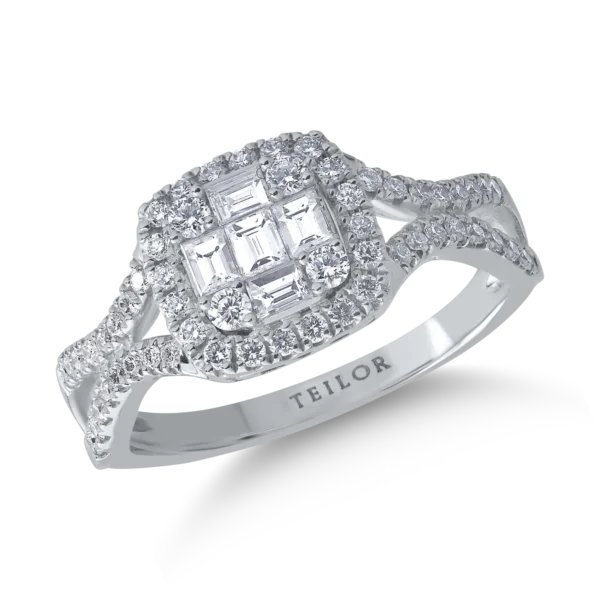 Inel din aur alb cu diamante de 0.67ct