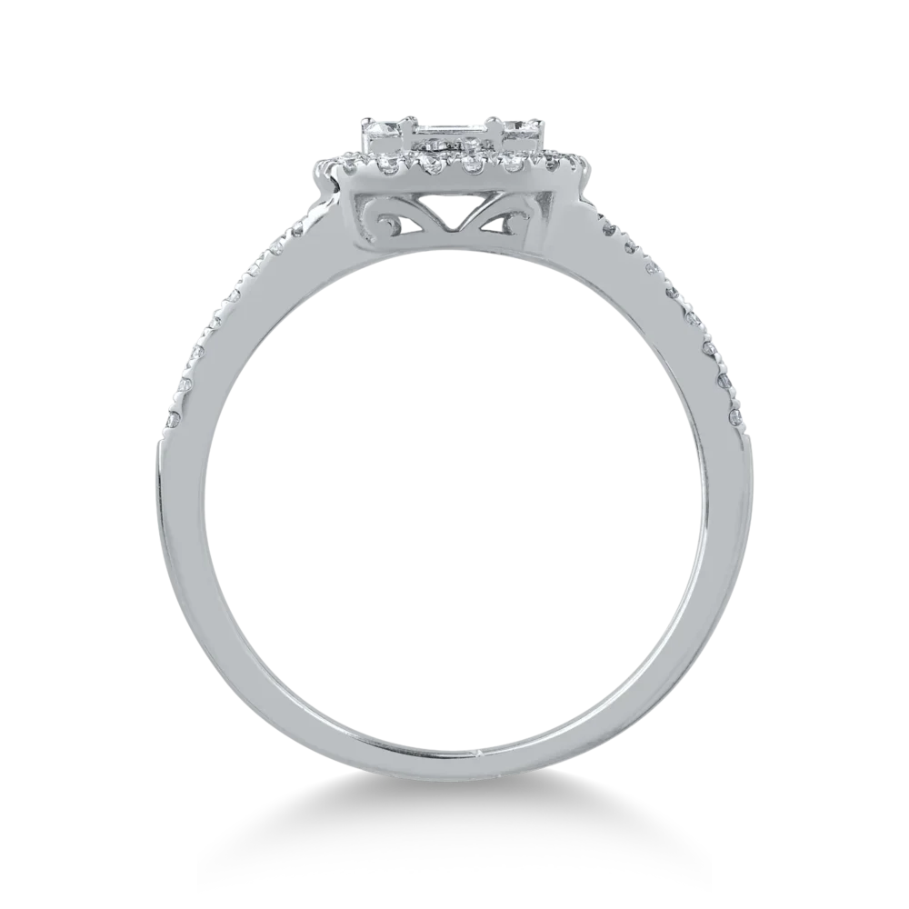 Inel din aur alb cu diamante de 0.67ct - imagine 2