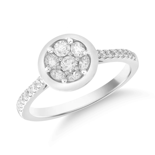 Inel din aur alb cu diamante de 0.6ct