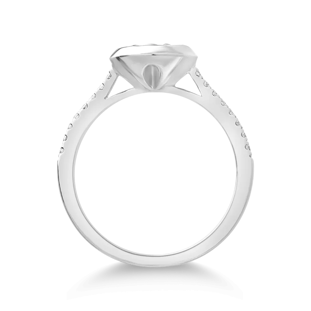 Inel din aur alb cu diamante de 0.6ct - imagine 2