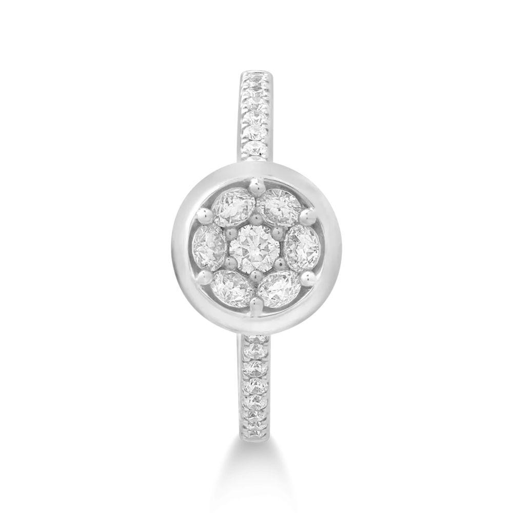Inel din aur alb cu diamante de 0.6ct - imagine 3