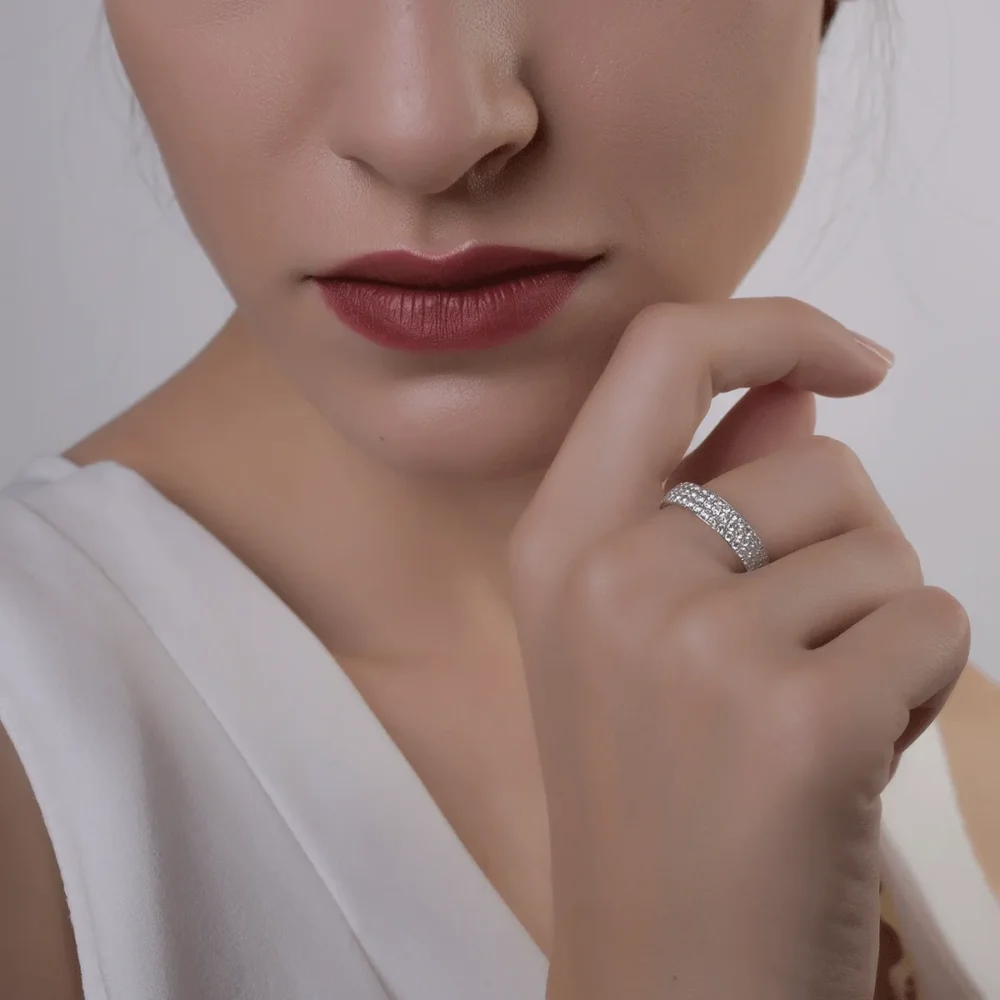 Inel din aur alb cu diamante de 0.85ct - imagine 4