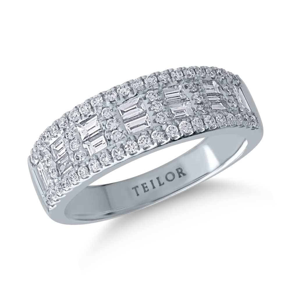 Inel din aur alb cu diamante de 0.98ct