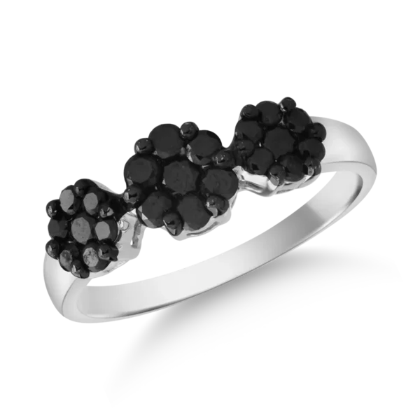 Inel din aur alb cu diamante negre de 0.61ct
