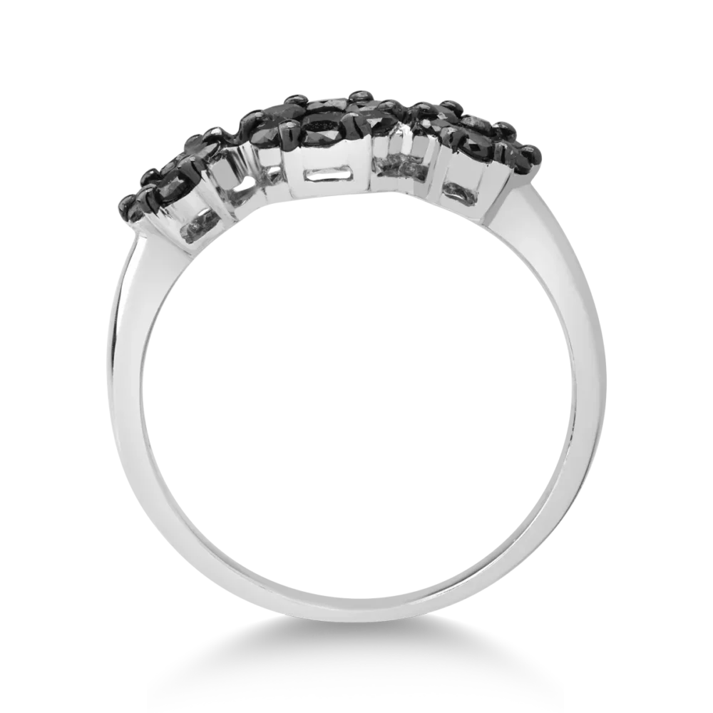 Inel din aur alb cu diamante negre de 0.61ct - imagine 2