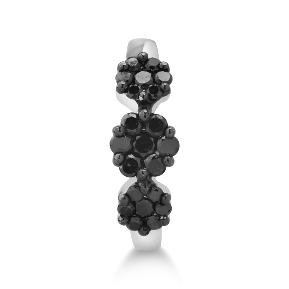 Inel din aur alb cu diamante negre de 0.61ct - imagine 3