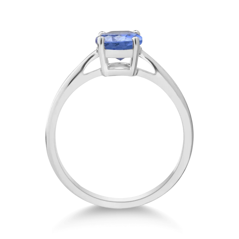 Inel din aur alb cu tanzanit oval de 1.6ct - imagine 2
