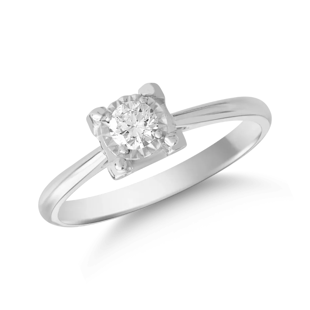 Inel din aur alb cu diamant de 0.18ct