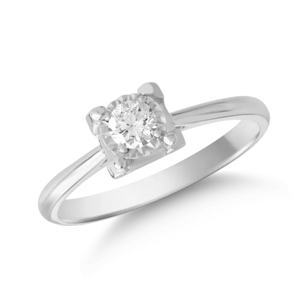 Inel din aur alb cu diamant de 0.18ct