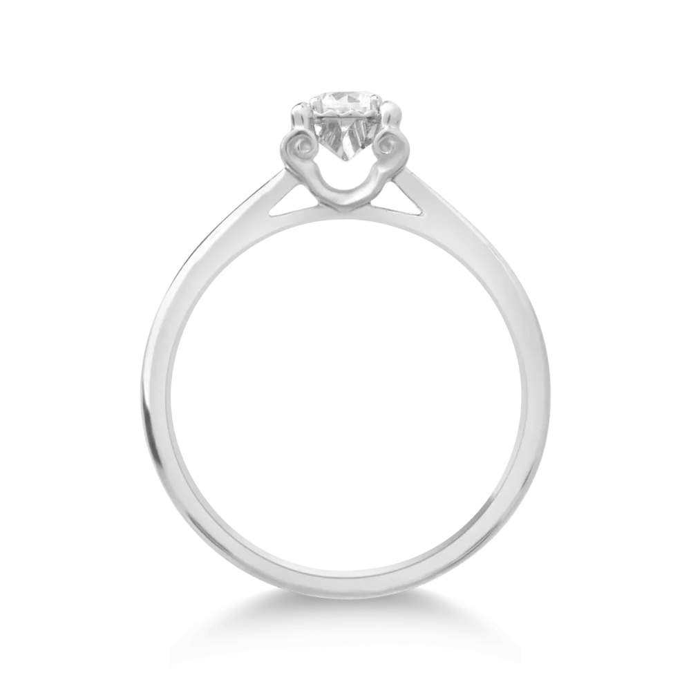 Inel din aur alb cu diamant de 0.18ct - imagine 2