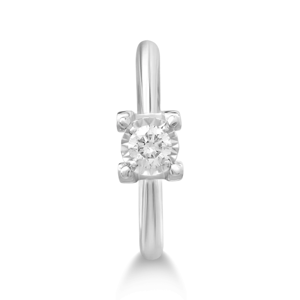 Inel din aur alb cu diamant de 0.18ct - imagine 3