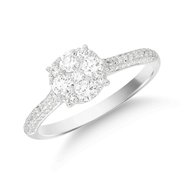 Inel din aur alb cu diamant de 0.53ct