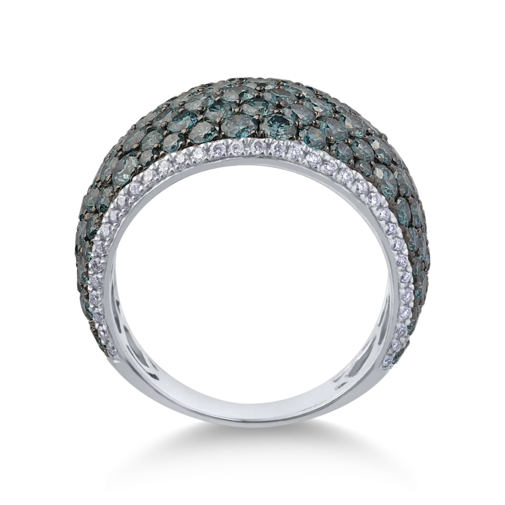 Inel din aur alb cu diamante albastre de 4.05ct si diamante transparente de 0.26ct - imagine 2