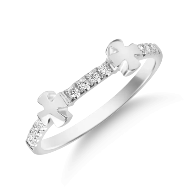 Inel din aur alb cu diamante de 0.115ct