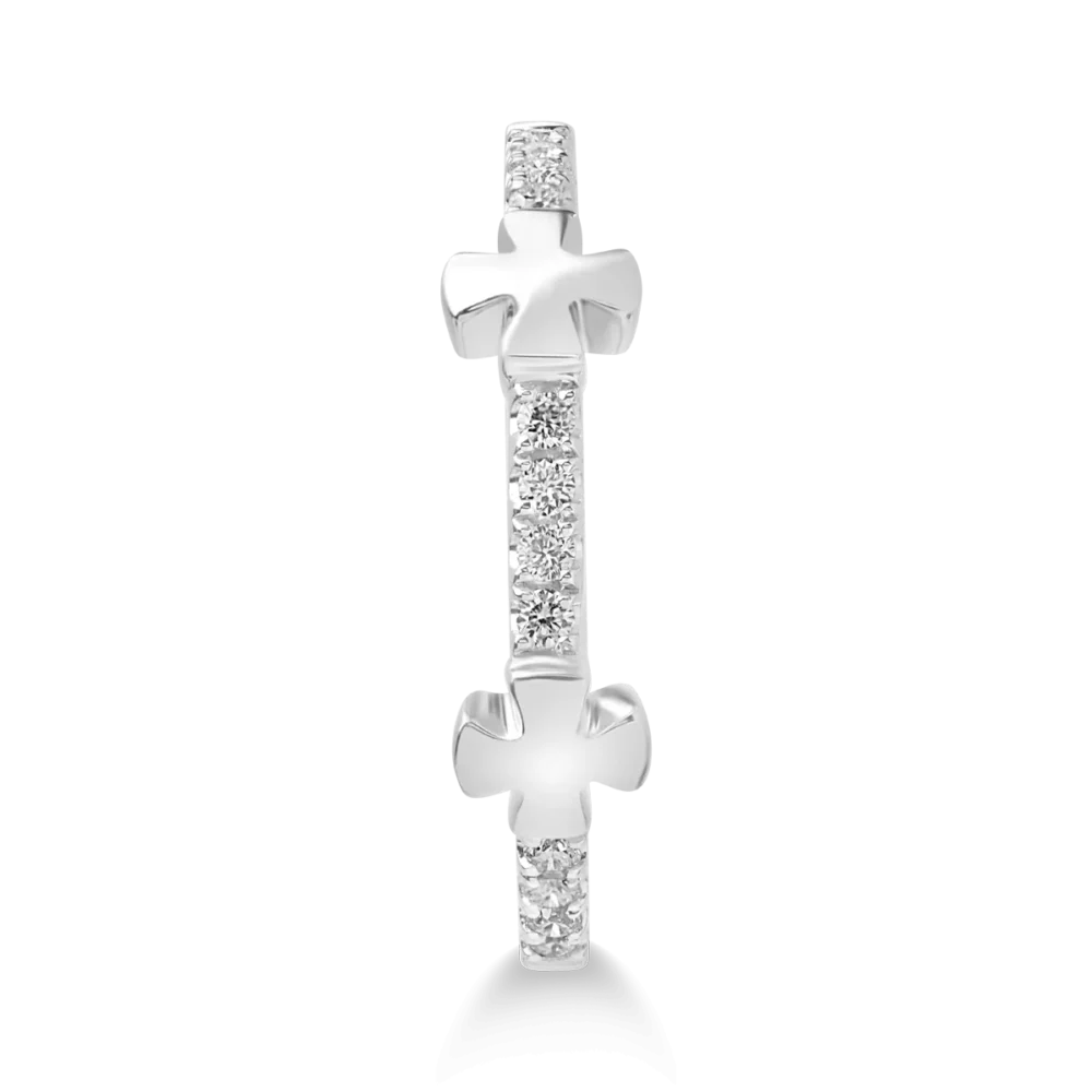 Inel din aur alb cu diamante de 0.115ct - imagine 3