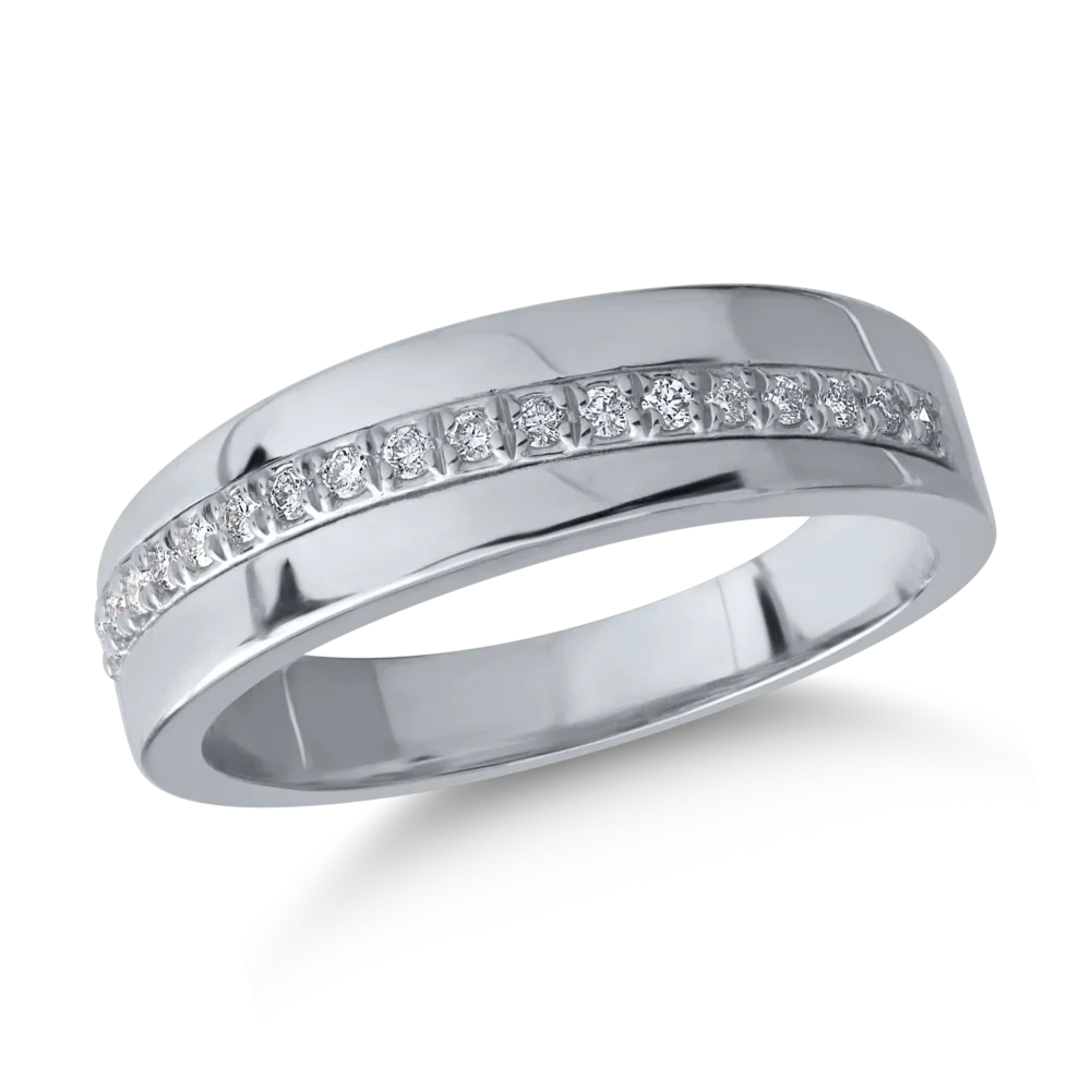 Inel din aur alb cu diamante de 0.11ct