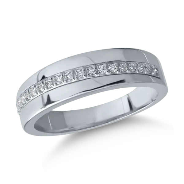 Inel din aur alb cu diamante de 0.11ct