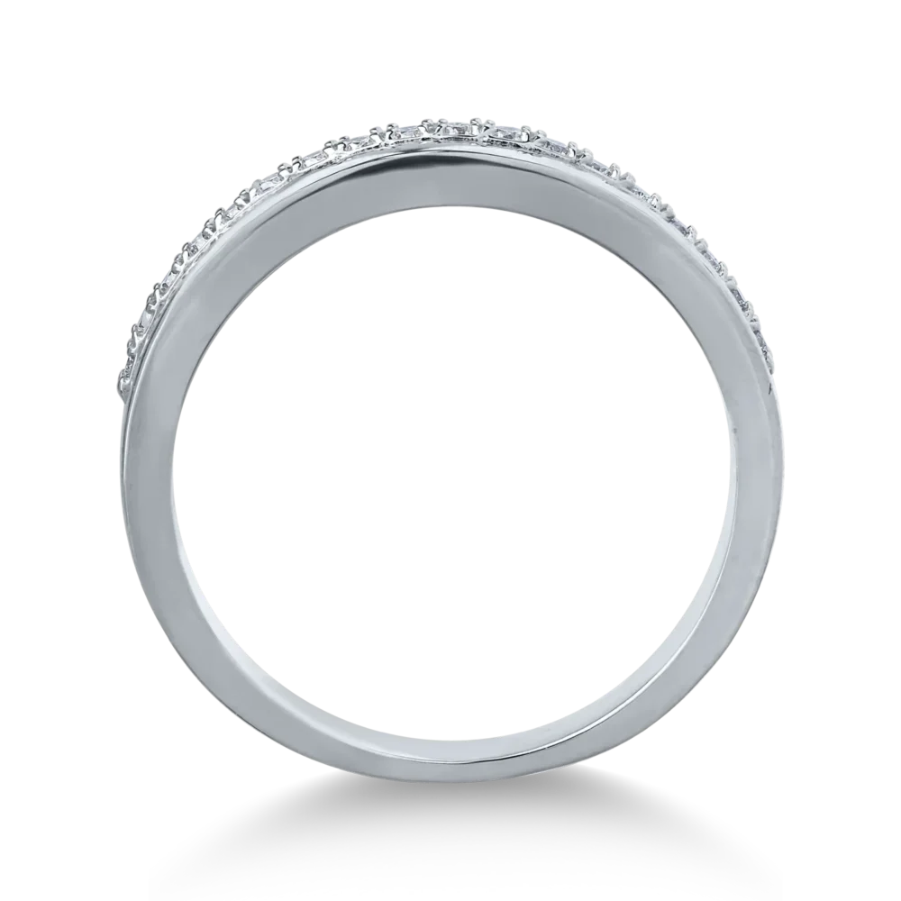 Inel din aur alb cu diamante de 0.11ct - imagine 2