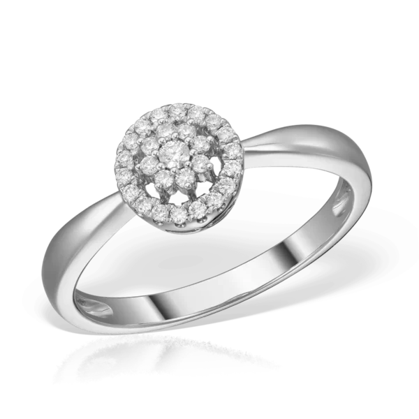 Inel din aur alb cu diamante de 0.14ct