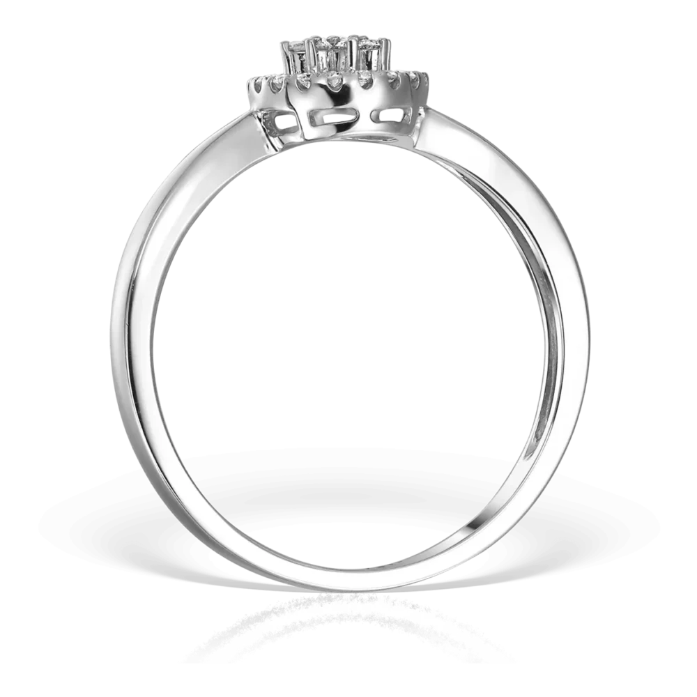 Inel din aur alb cu diamante de 0.14ct - imagine 2