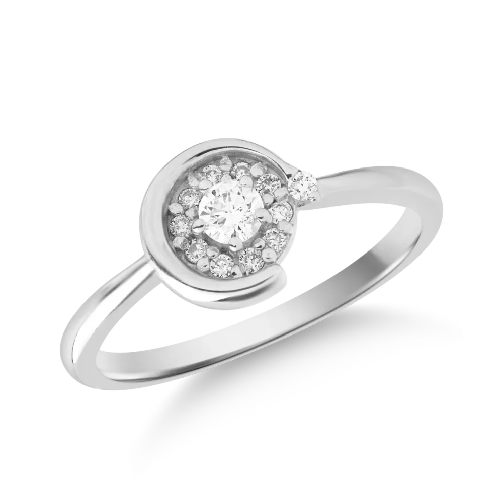 Inel din aur alb cu diamante de 0.204ct