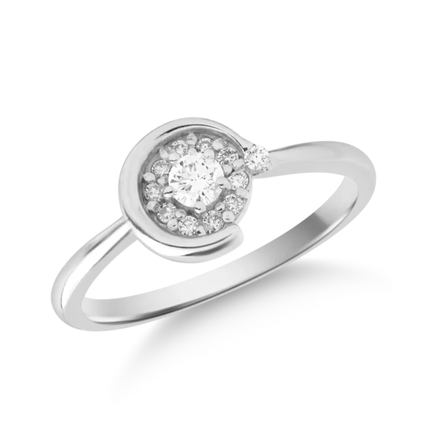 Inel din aur alb cu diamante de 0.204ct