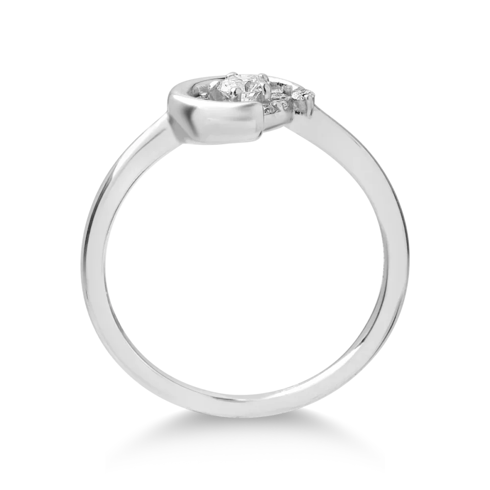 Inel din aur alb cu diamante de 0.204ct - imagine 2