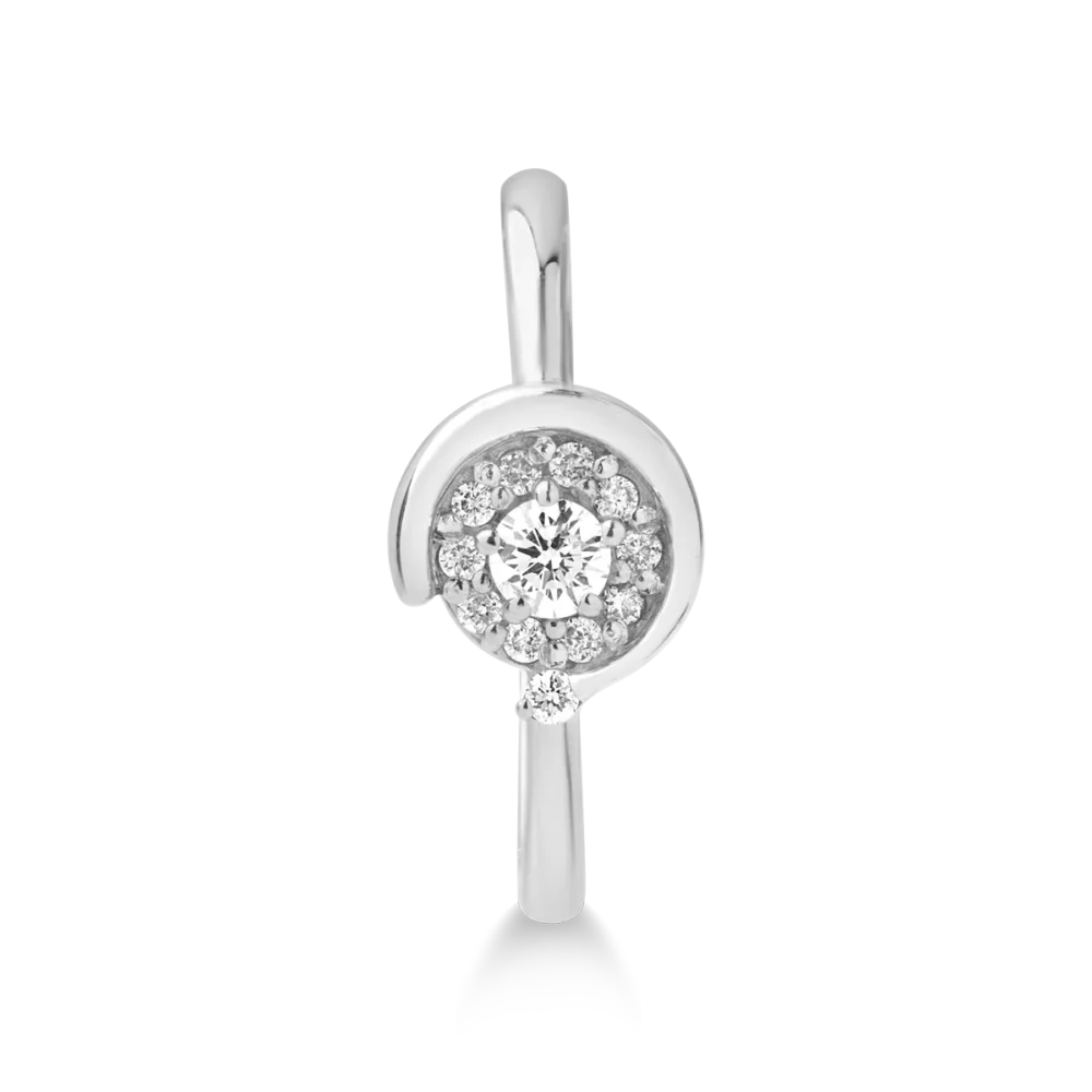 Inel din aur alb cu diamante de 0.204ct - imagine 3