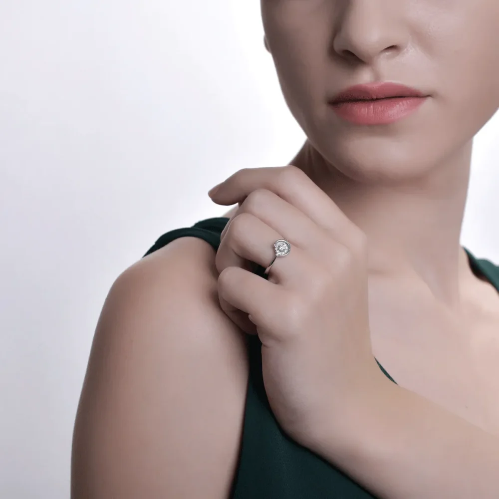 Inel din aur alb cu diamante de 0.204ct - imagine 4