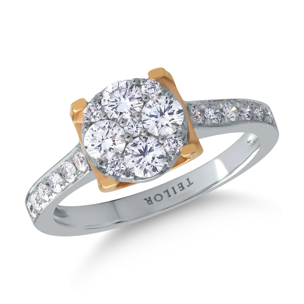 Inel din aur alb cu diamante de 0.26ct