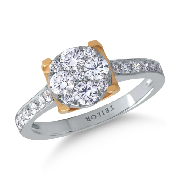 Inel din aur alb cu diamante de 0.26ct