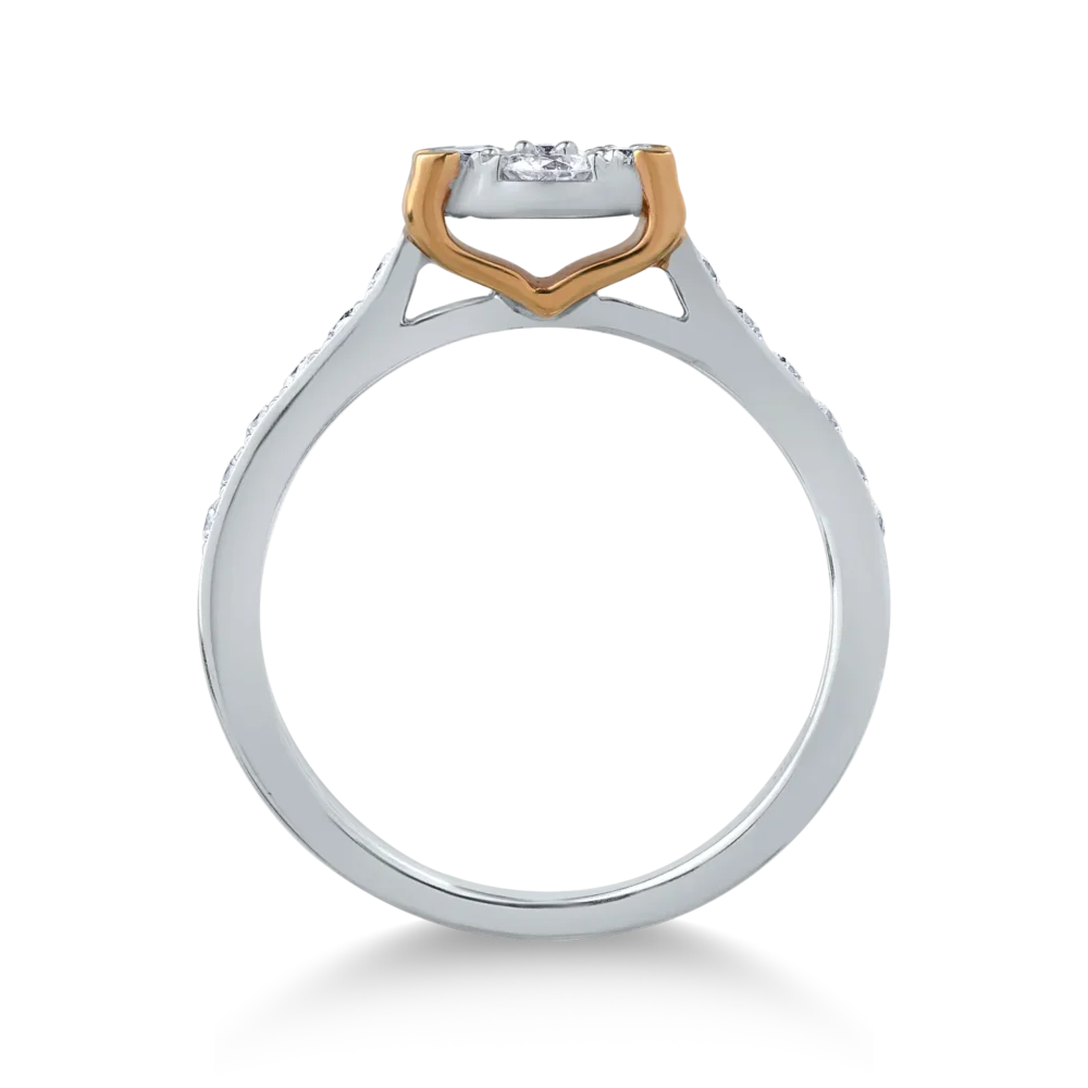 Inel din aur alb cu diamante de 0.26ct - imagine 2