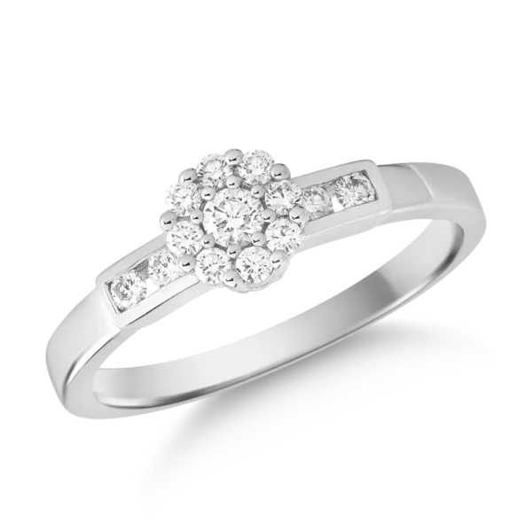 Inel din aur alb cu diamante de 0.28ct