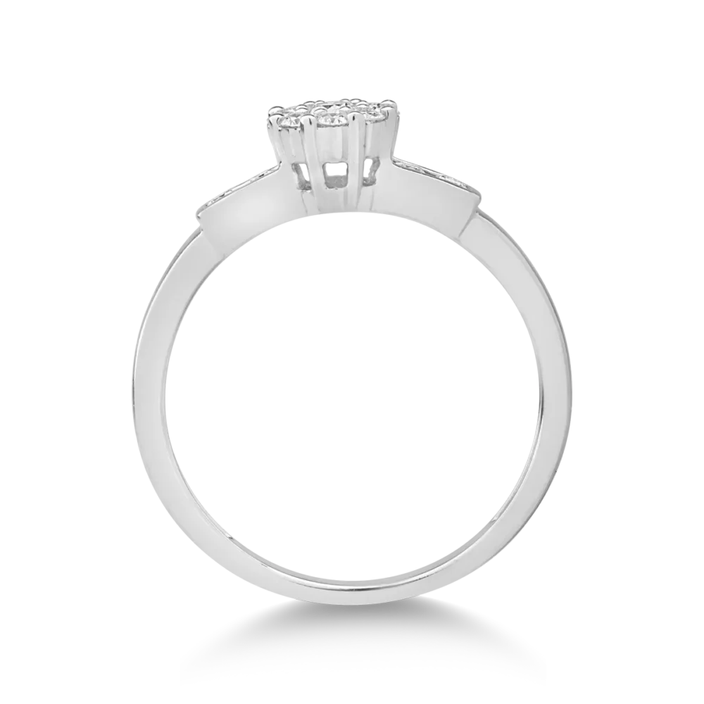 Inel din aur alb cu diamante de 0.28ct - imagine 2